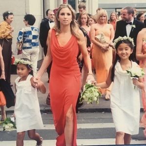 BCBG Draped Coral Gown